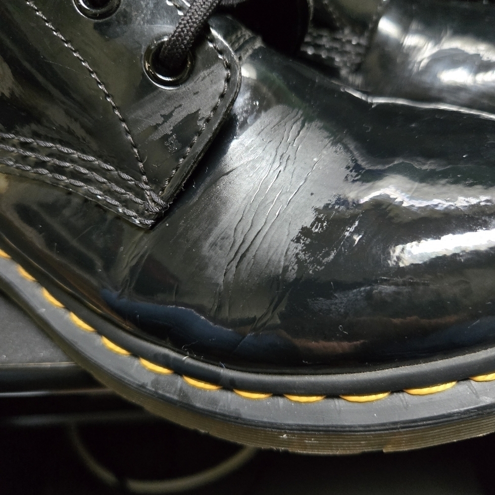 Dr. Martens 1460 Originals Black Eight-Eye Lace-Up Patent Leather Boots - Picture 9 of 9